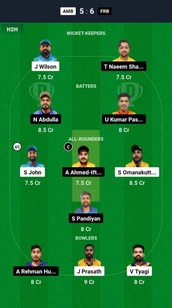 AMB vs FRB Dream11