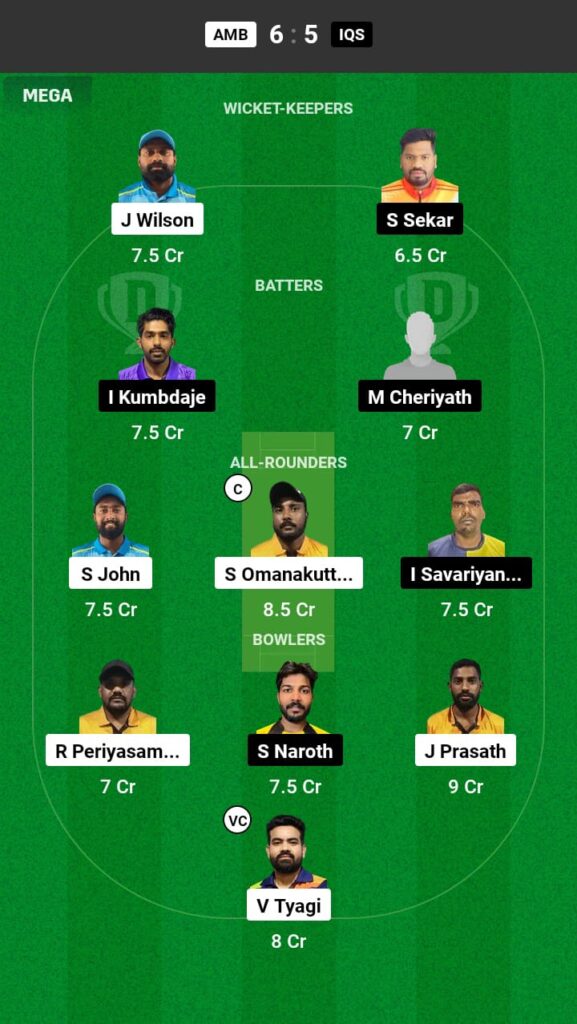 AMB vs IQS Dream11