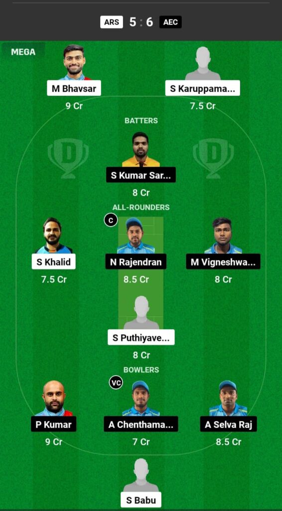 ARS vs AEC Dream11