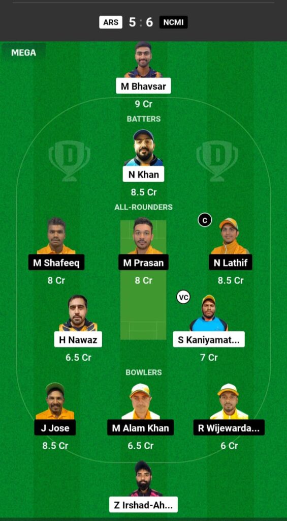 ARS vs NCMI Dream11