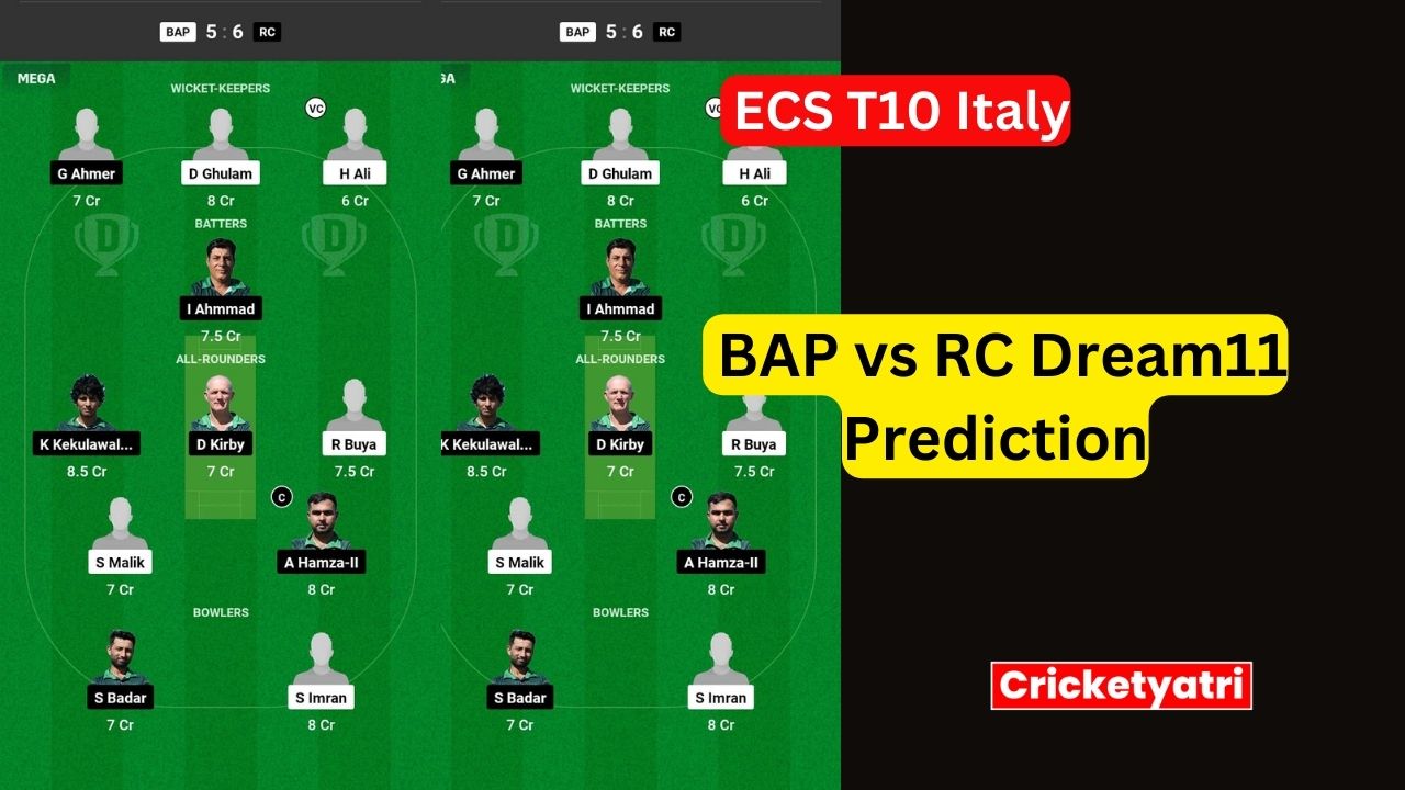 BAP vs RC Dream11