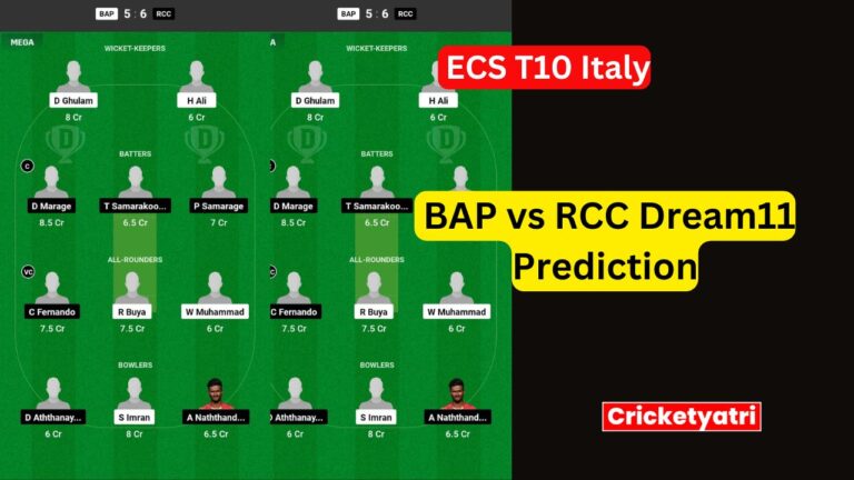 BAP vs RCC Dream11