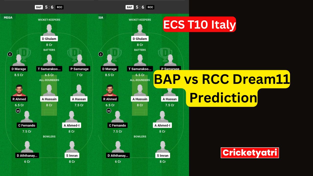 BAP vs RCC Dream11