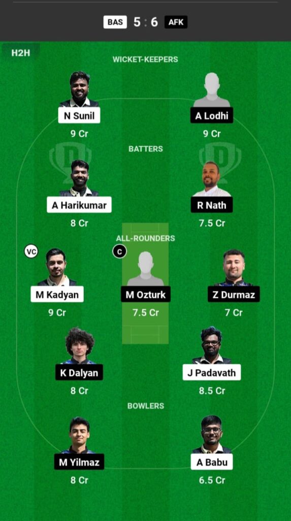 BAS vs AFK Dream11