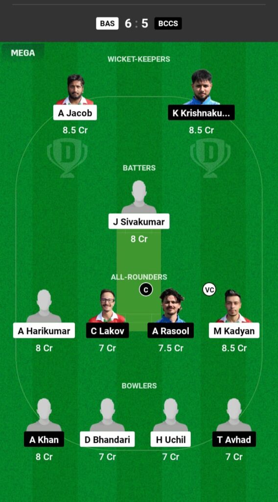 BAS vs BCCS Dream11