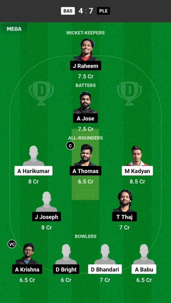 BAS vs PLE Dream11 