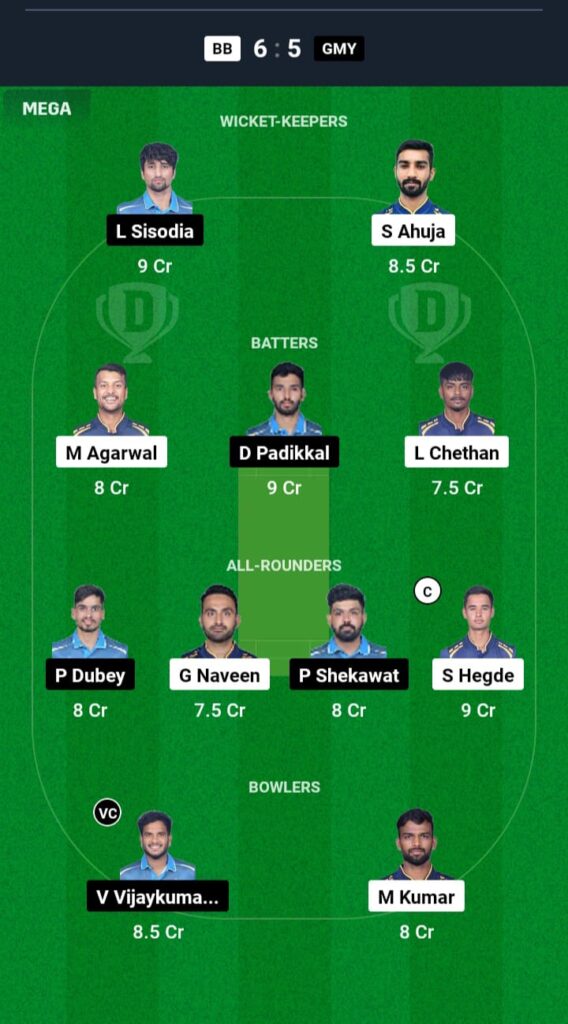 BB vs GMY Dream11