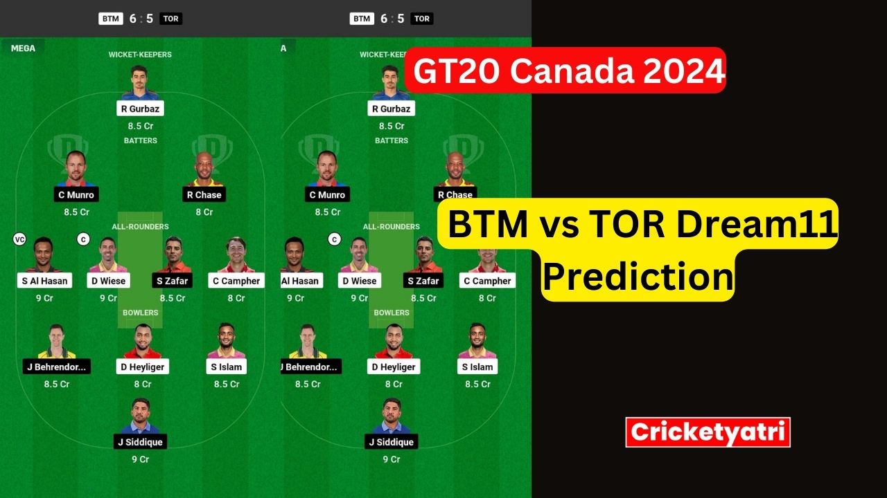 BTM vs TOR Dream11