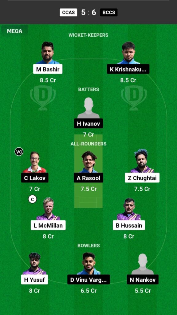 CCAS vs BCCS Dream11