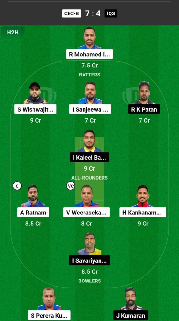 CEB-B vs IQS Dream11