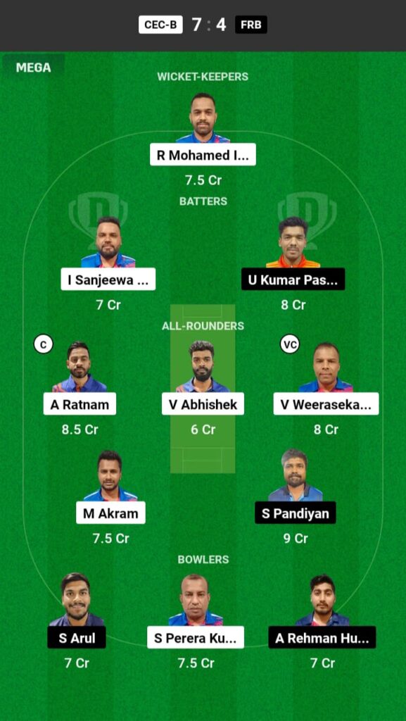 CEC-B vs FRB Dream11