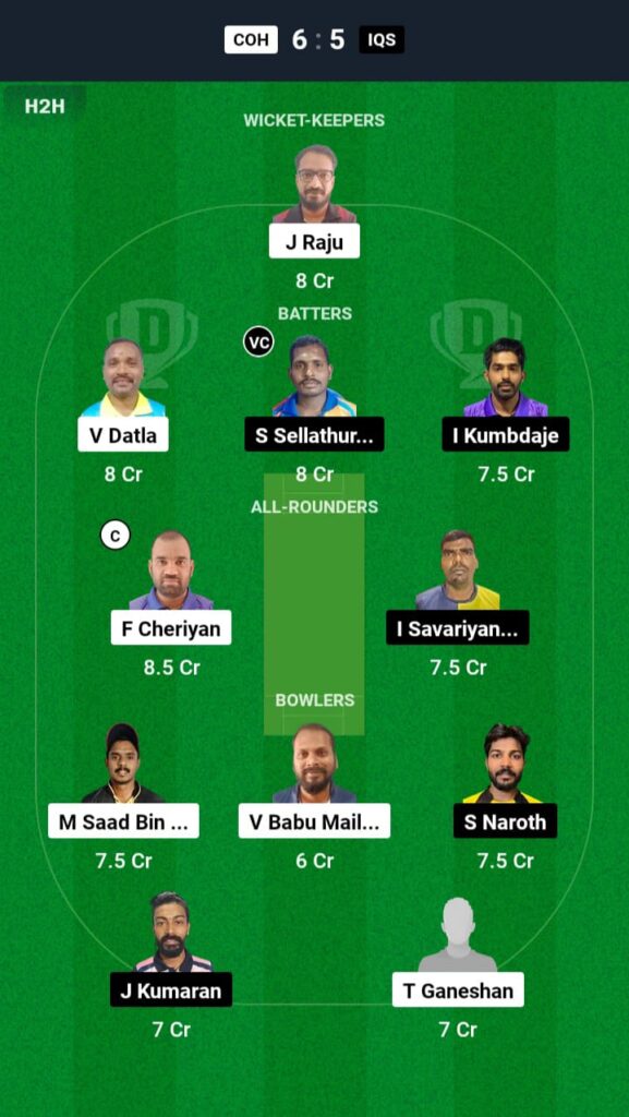 COH vs IQS Dream11