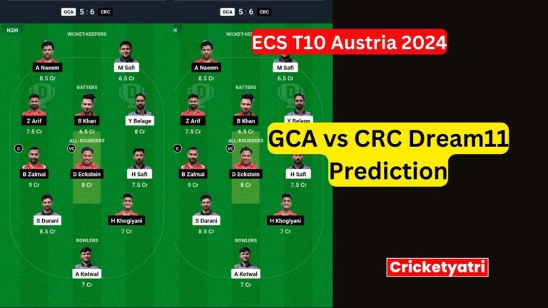 GCA vs CRC Dream11