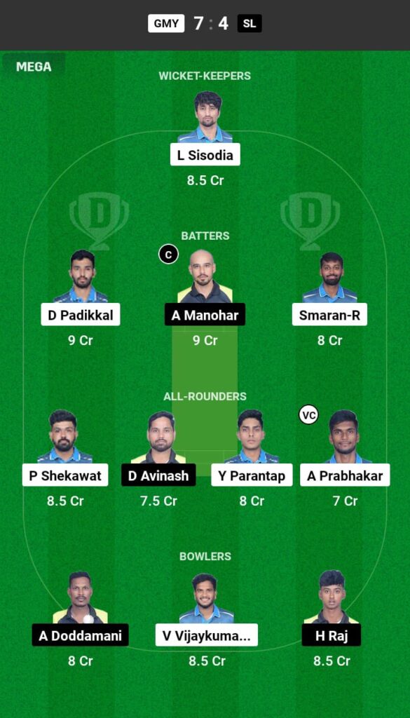 GMY vs SL Dream11