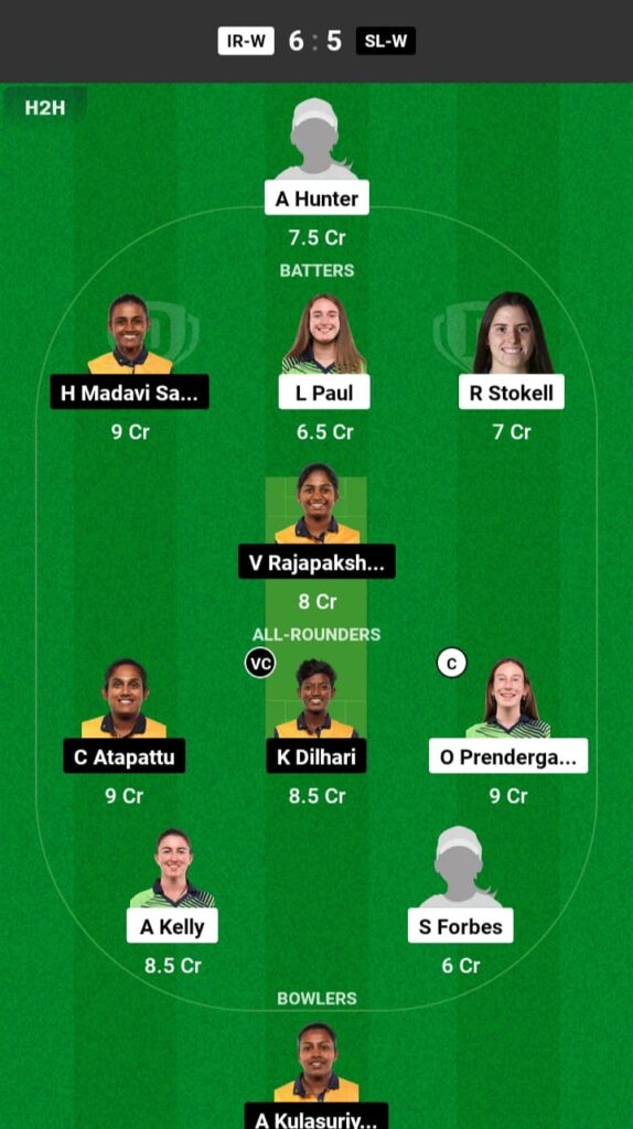 IRE-W vs SL-W Dream11