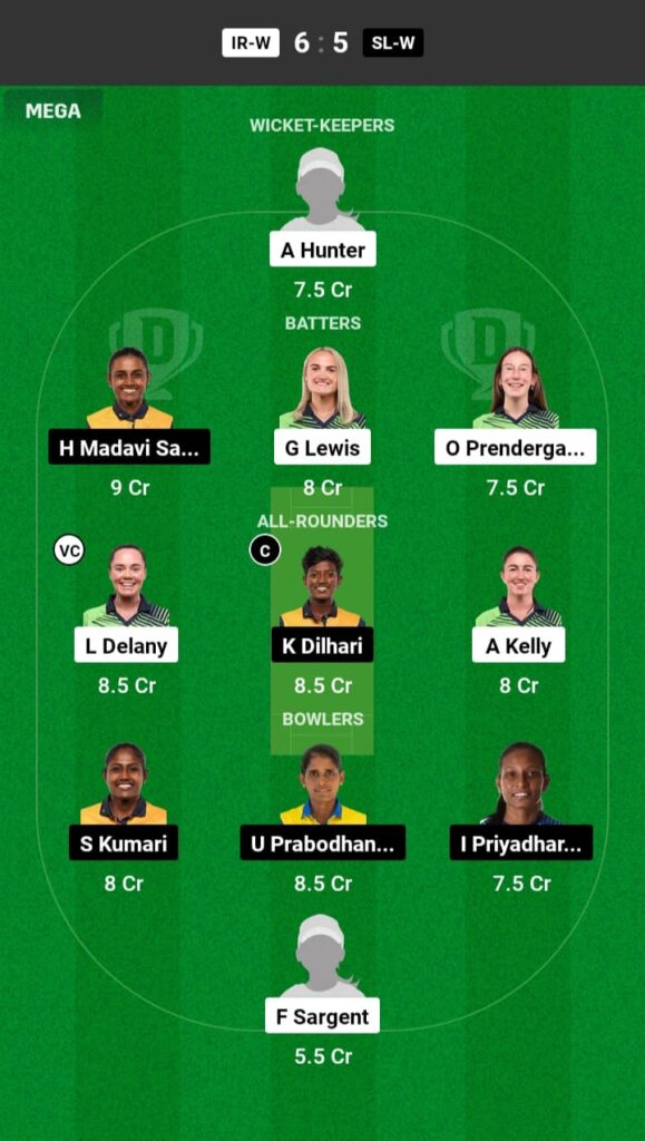 IRE-W vs SL-W Dream11 