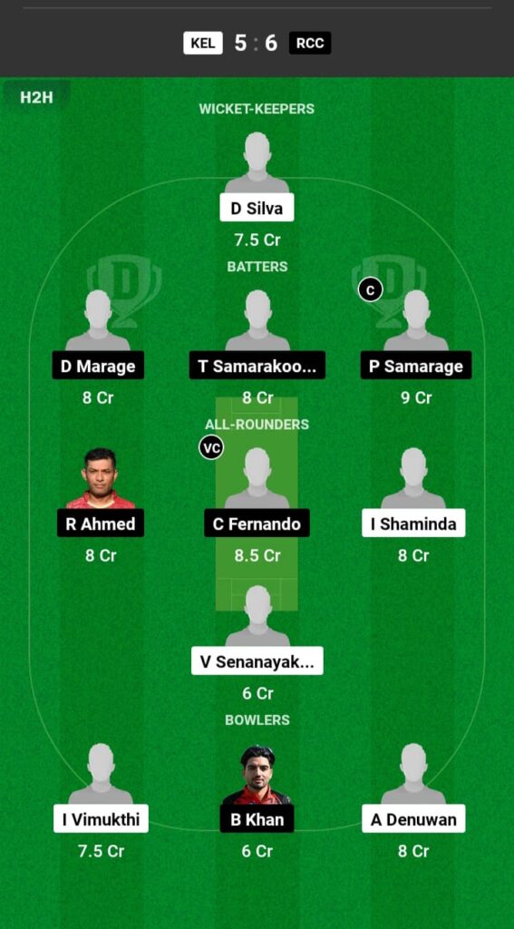 KEL vs RCC Dream11