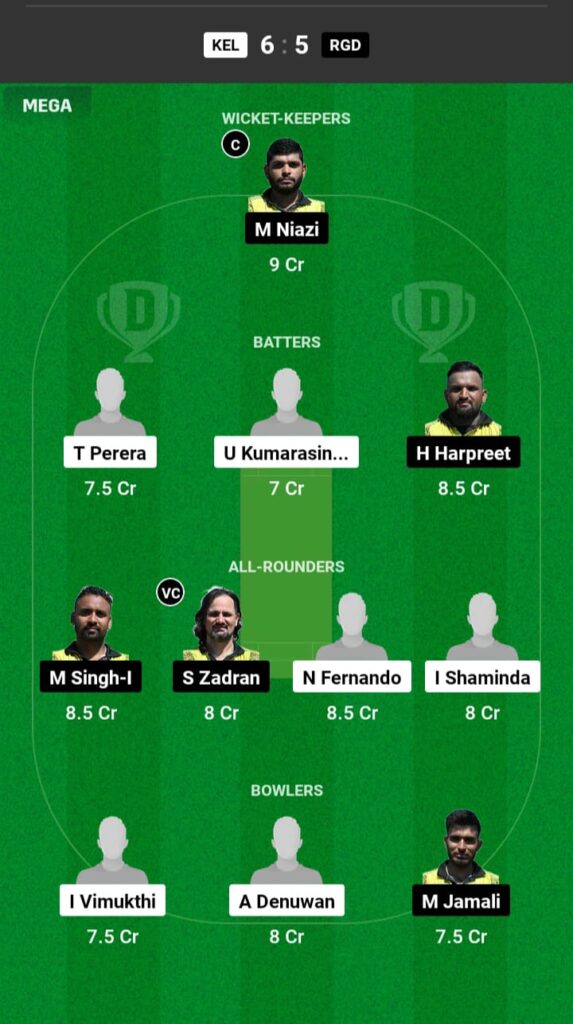 KEL vs RGD Dream11