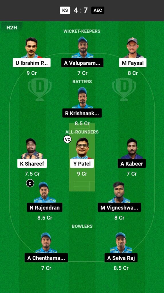 KS vs AEC Dream11