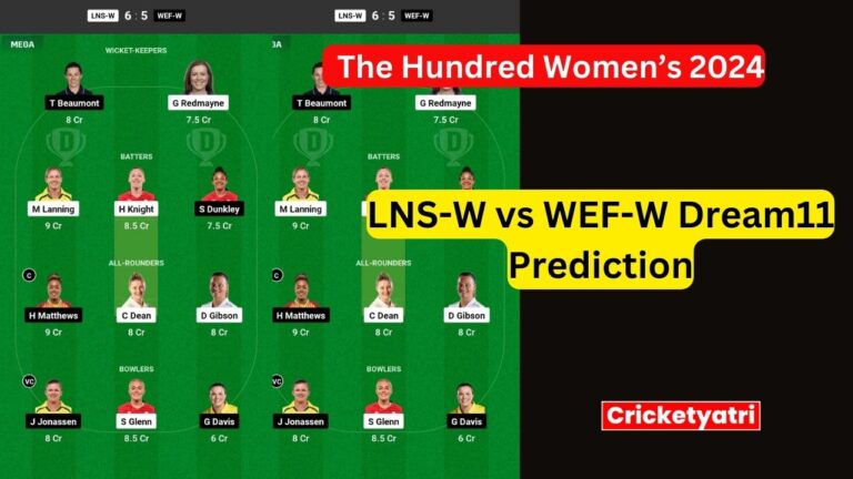 LNS-W vs WEF-W Dream11