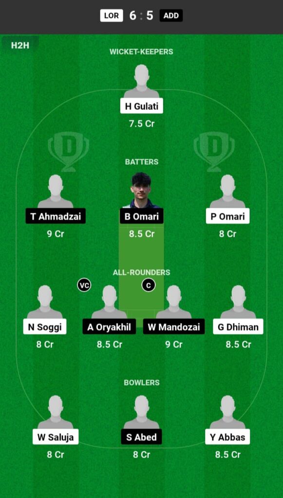 LOR vs ADD Dream11