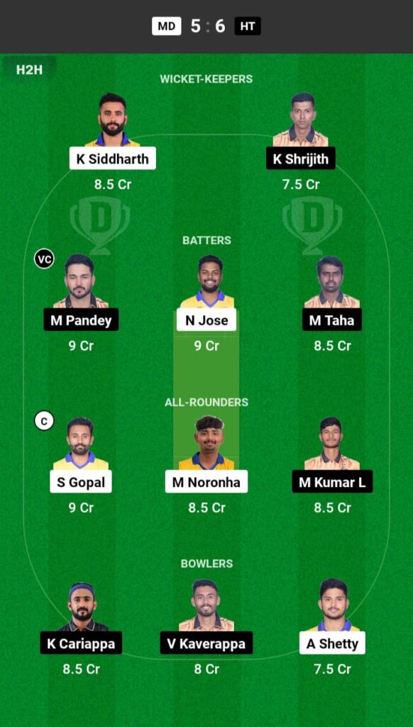 MD vs HT Dream11