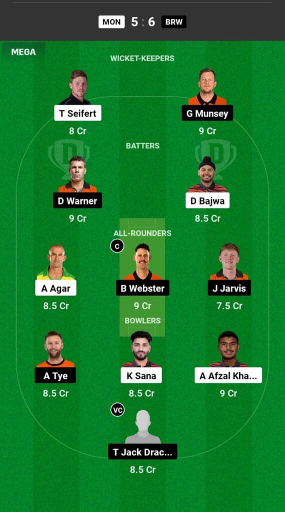 MON vs BRW Dream11