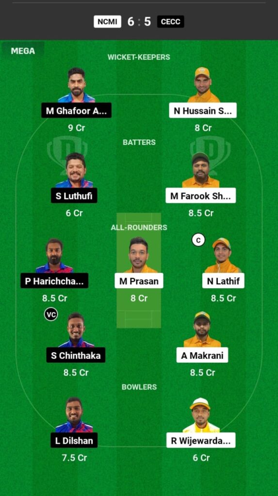 NCMI vs CECC Dream11