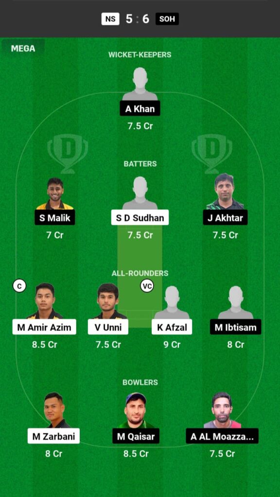 NS vs SOH Dream11