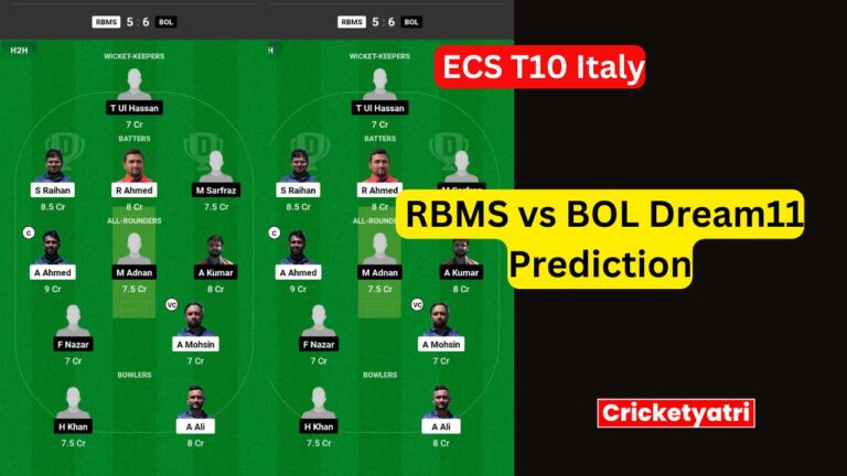 RBMS vs BOL Dream11