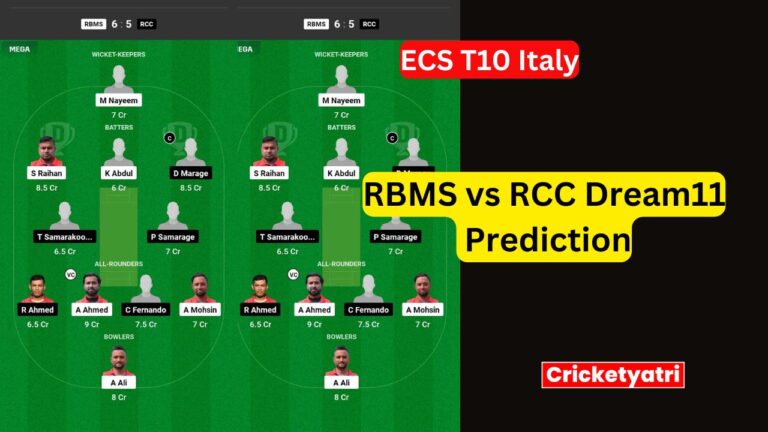 RBMS vs RCC Dream11