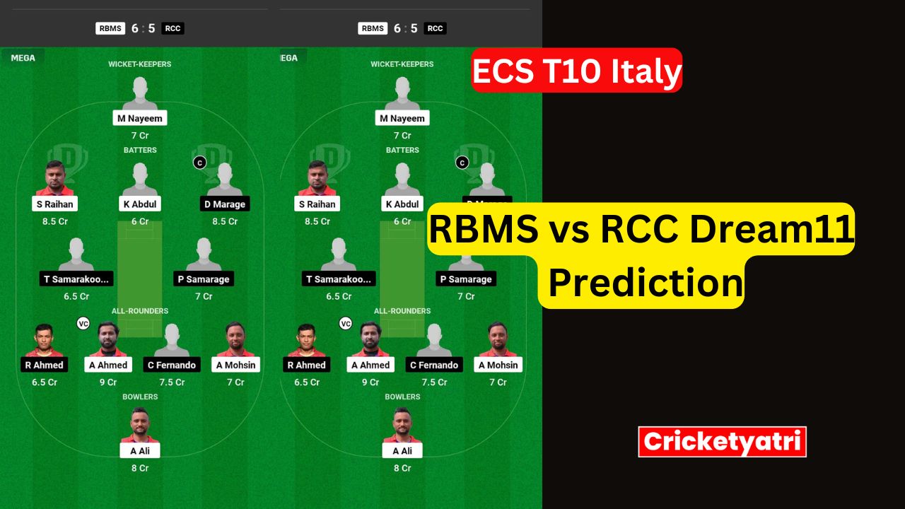 RBMS vs RCC Dream11