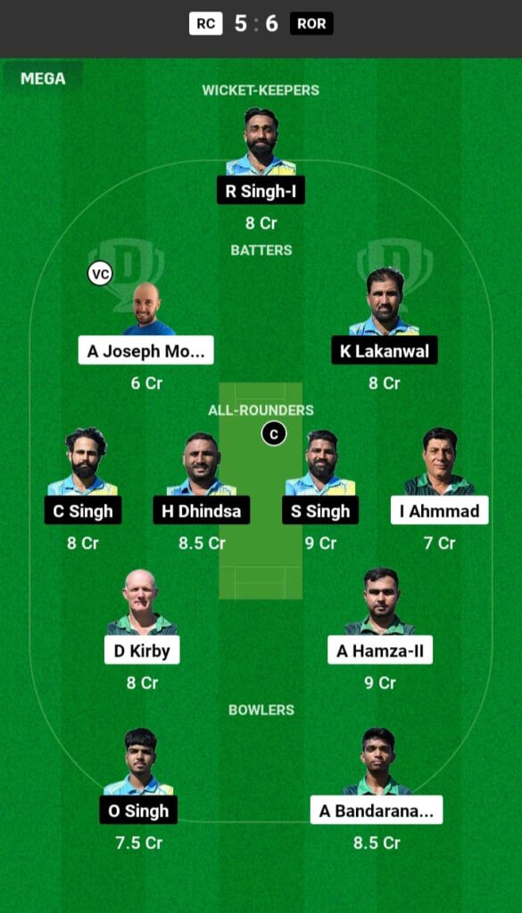 RC vs ROR Dream11