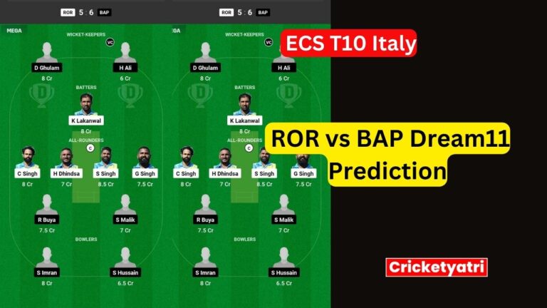 ROR vs BAP Dream11