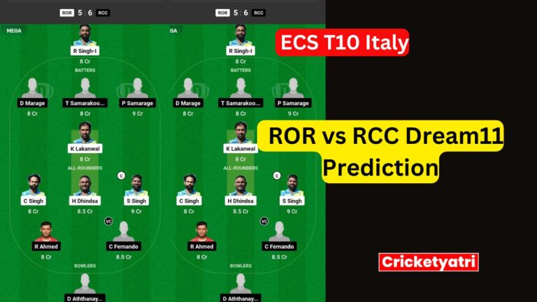 ROR vs RCC Dream11