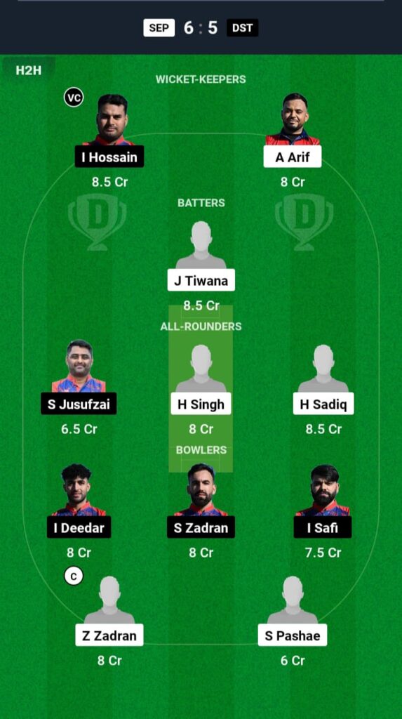 SEP vs DST Dream11