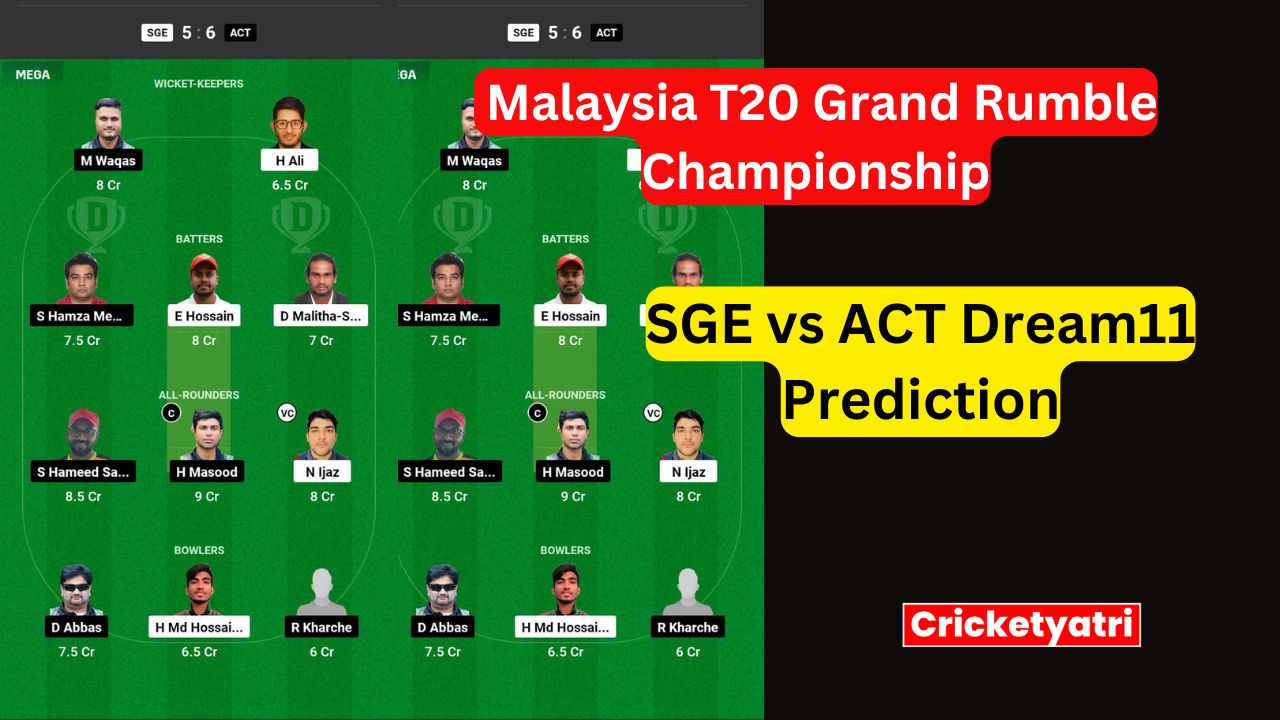 SGE vs ACT Dream11