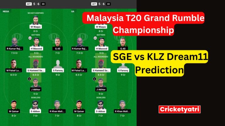 SGE vs KLZ Dream11