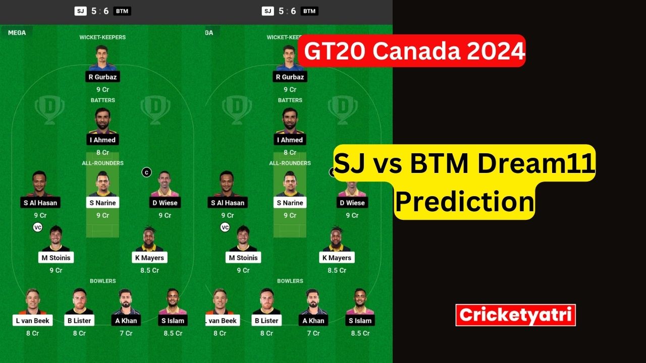 SJ vs BTM Dream11