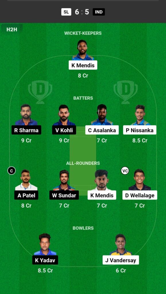 SL vs IND Dream11 