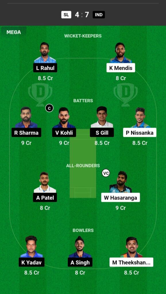 SL vs IND Dream11SL vs IND Dream11