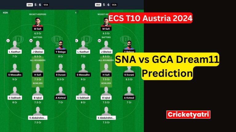 SNA vs GCA Dream11