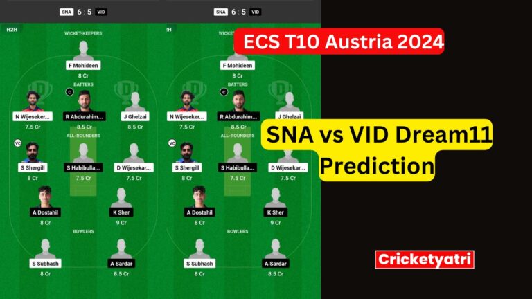 SNA vs VID Dream11