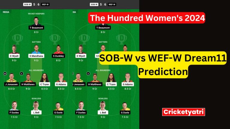 SOB-W vs WEF-W Dream11