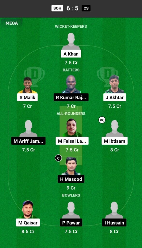 SOH vs CS Dream11