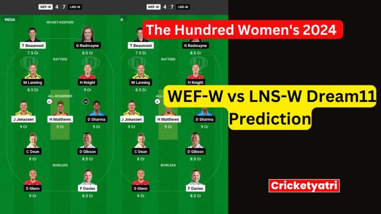 WEF-W vs LNS-W Dream11