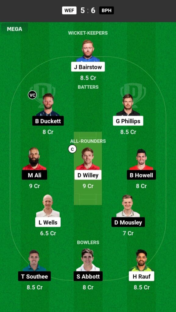 WEF vs BPH Dream11