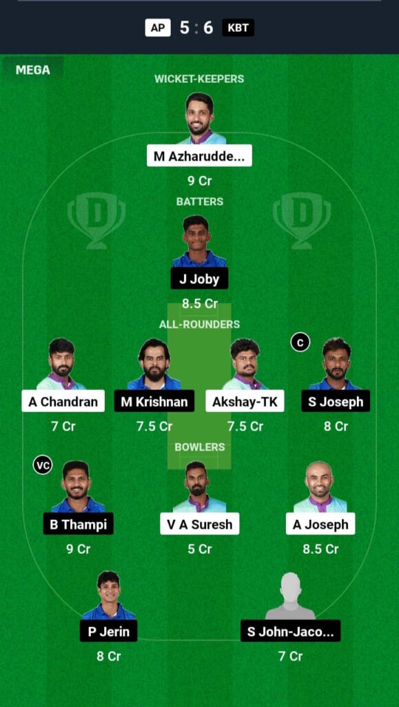 AP vs KBT Dream11