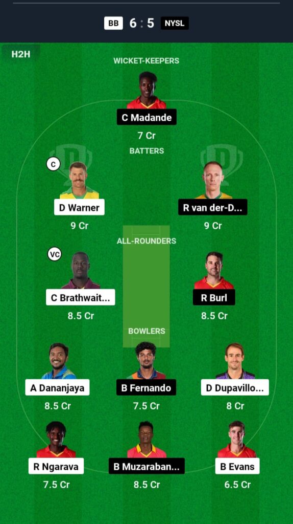 BB vs NYSL Dream11