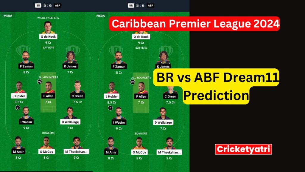 BR vs ABF Dream11